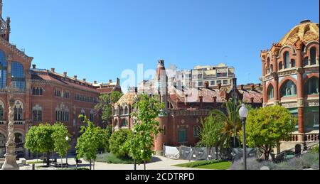 The hospital of the Holy Cross and St. Paul on Barcelona Stock Photo