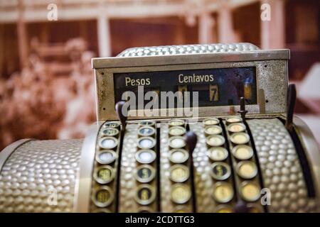 Vintage calculator in Havana, Cuba Stock Photo