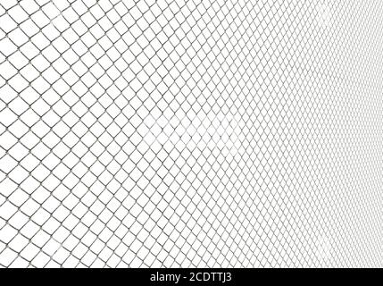 Metal Wire Fence on White Background Illustration Stock Photo