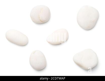 White Stones Isolated on White Background Stock Photo