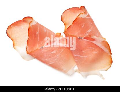 Raw Smoked Black Forest Ham Isolated on White Background Stock Photo