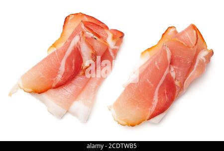 Raw Smoked Black Forest Ham Isolated on White Background Stock Photo