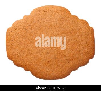 Gingerbread Label Cookie Isolated on White Background Stock Photo