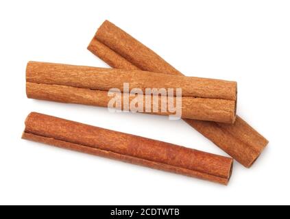 Cinnamon Sticks Isolated on White Background Stock Photo