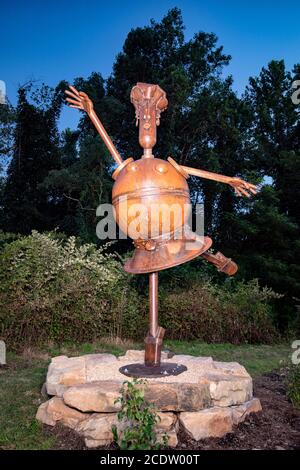 Public art sculpture entitled, "Ballerina Angelina" by artist Stefan Bonitz - located in Brevard, North Carolina, USA Stock Photo