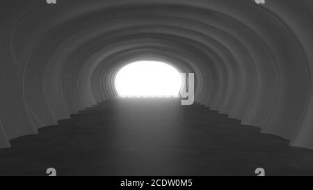Light at End of Tunnel 3d illustration Stock Photo