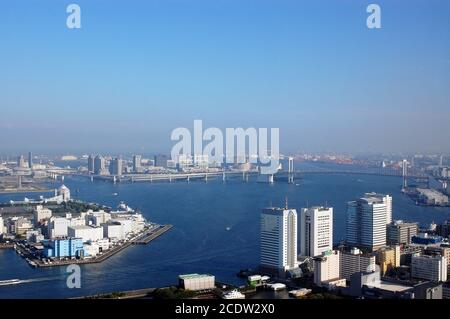 View of Tokyo harbour and Odaiba district, Tokyo, Japan, viewed from Shiodome (2009) Stock Photo