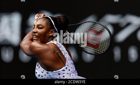 Serena Williams during the 2020 Australian Open Stock Photo