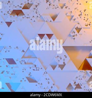 Abstract Irregular Futuristic architectural pattern, triangles 3d illustration background Stock Photo