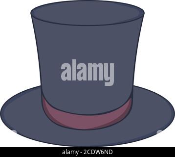 hat cylinder isolated illustration on a white background in cartoon style Stock Vector