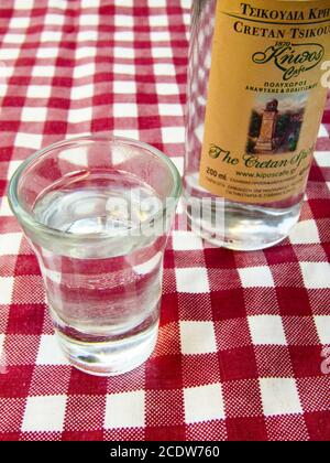 The traditional, strong, Cretan alcoholic drink called 