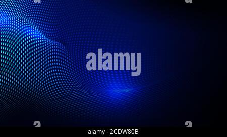 Abstract dynamic wave of particles background. Futuristic Technology with connecting dots and lines. Vector illustration Stock Vector