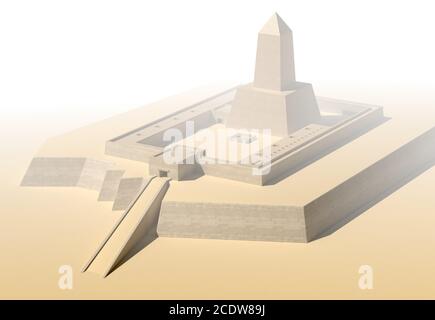 Anscient Temple of Abu Gorab Ruined Egypt 3d illustration Stock Photo