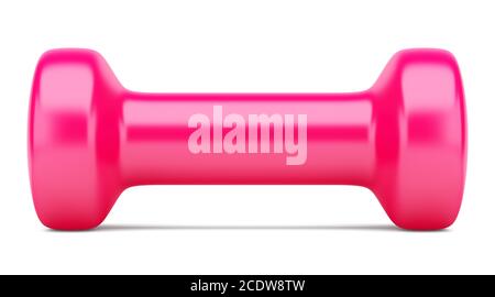 pink dumbbell isolated on white background Stock Photo