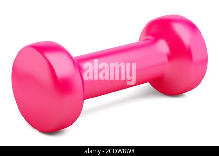 pink dumbbell isolated on white background Stock Photo