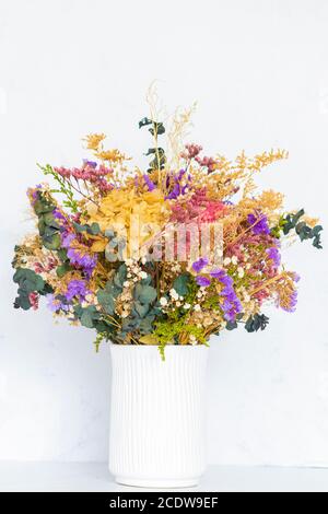 Bouquet of colorful dried flowers Stock Photo