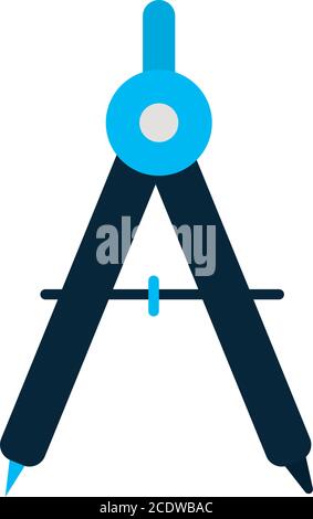 compass tool icon over white background, line style, vector ...