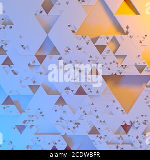 Abstract Irregular Futuristic architectural pattern, triangles 3d illustration background Stock Photo