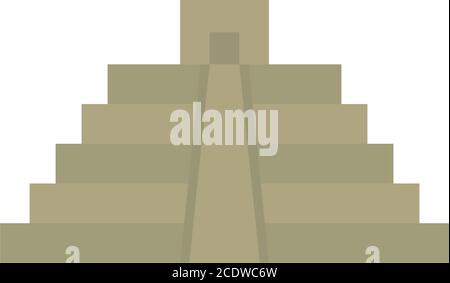 mexican pyramid icon over white background, line style, vector ...