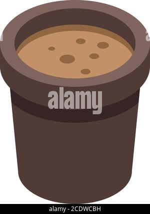 Fertilizer plant pot icon, isometric style Stock Vector