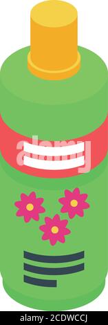 Fertilizer garden flower icon, isometric style Stock Vector
