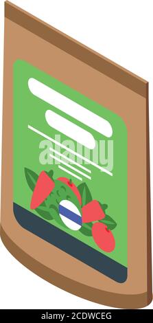 Fertilizer vegetables icon, isometric style Stock Vector