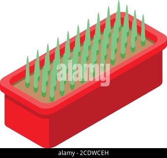 Fertilizer plants seed icon, isometric style Stock Vector
