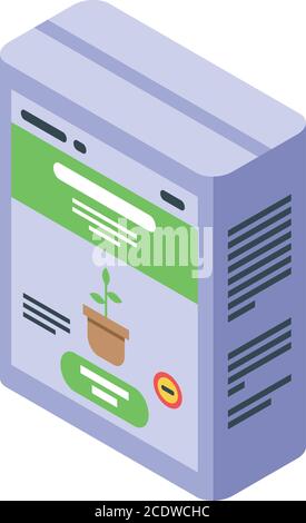 Fertilizer house plant icon, isometric style Stock Vector