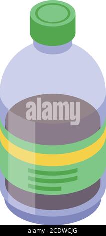 Fertilizer plastic bottle icon, isometric style Stock Vector