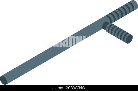 Security service baton icon, isometric style Stock Vector