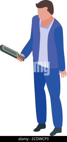 Security service hand scan icon, isometric style Stock Vector