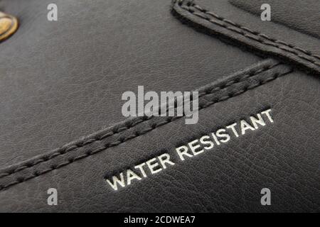 leather boots stitched with thread close up Stock Photo