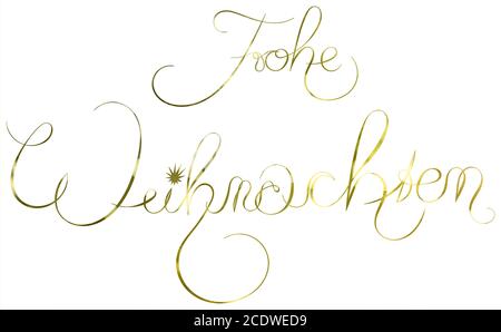 christmas card design, merry christmas in german Stock Photo