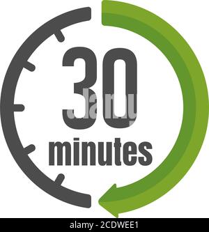 Clock , timer (time passage) icon / 30 minutes Stock Vector