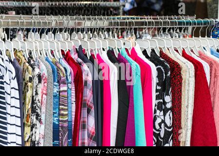 Clothes on a hanger Stock Photo