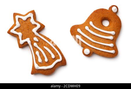 Christmas Gingerbread Cookies Isolated on White Background Stock Photo