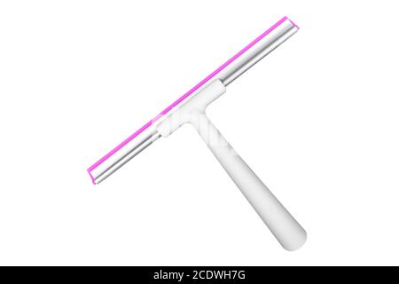 Glass scrape tool isolated on white background. Window scraper on a white isolated background. Cleaning concept. Car window cleaning equipment isolate Stock Photo