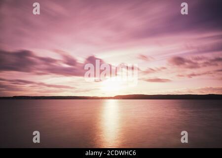 Sunset over the Bodensee Stock Photo