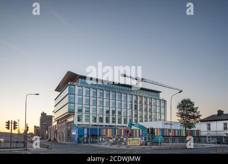 Cork City, Cork, Ireland. 30th August, 2020. The leveled site of the historic Sextant Bar which was demolished over the weekend to make way for a twenty-five story residential building on Albert Quay in Cork, Ireland.   - Credit; David Creedon / Alamy Live News Stock Photo