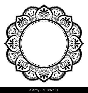 Frame in eastern tradition. Stylized with henna tattoos decorative pattern for decorating covers for book, notebook, casket, magazine, postcard and fo Stock Vector