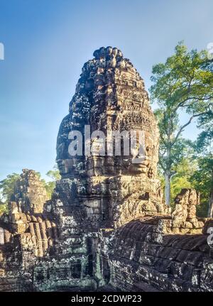 Buddha faces in Bayon temple in Angkor Thom. Siem Reap. Cambodia Stock Photo
