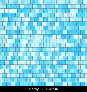 ceramic blue mosaic background seamless texture in swimming pool or kitchen Stock Photo