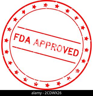 Grunge red FDA (abbreviation of food and drug administration) approved word round rubber seal stamp on white background Stock Vector