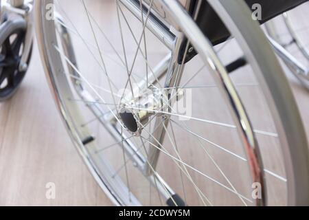 Wheelchairs the side of it in the hospital. Stock Photo