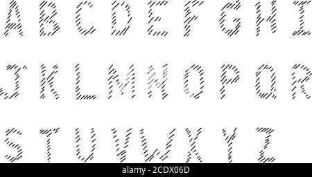 Black color hand drawing of uppercase english alphabet letter on white ...