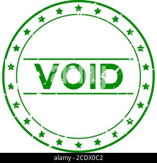 Grunge green void word with star icon round rubber seal stamp on white background Stock Vector