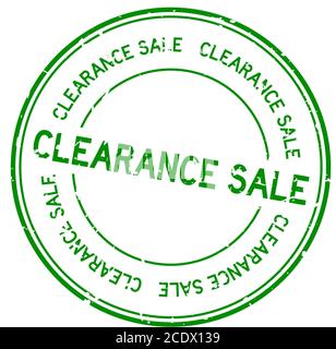 Grunge green clearance sale word round rubber seal stamp on white background Stock Vector