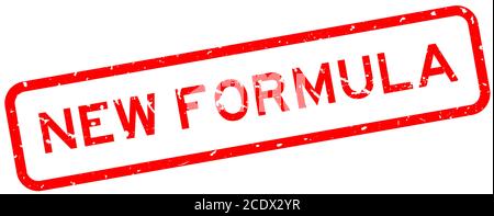 Grunge red new formula word square rubber seal stamp on white background Stock Vector