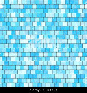 ceramic blue mosaic background seamless texture in swimming pool or kitchen Stock Photo