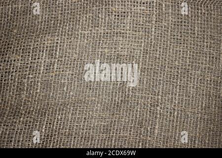 Burlap canvas hessian sacking. Natural textile canvas texture background Stock Photo